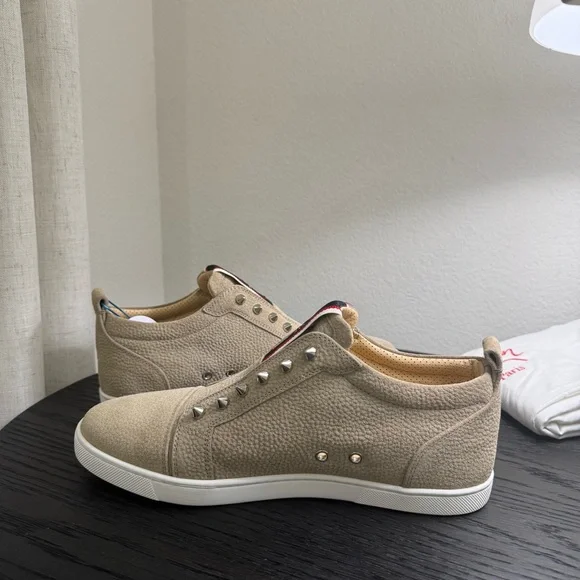 Christian Louboutin F.A.V Fique A Vontade Sneaker Tan 42 - Picture 6 of 10